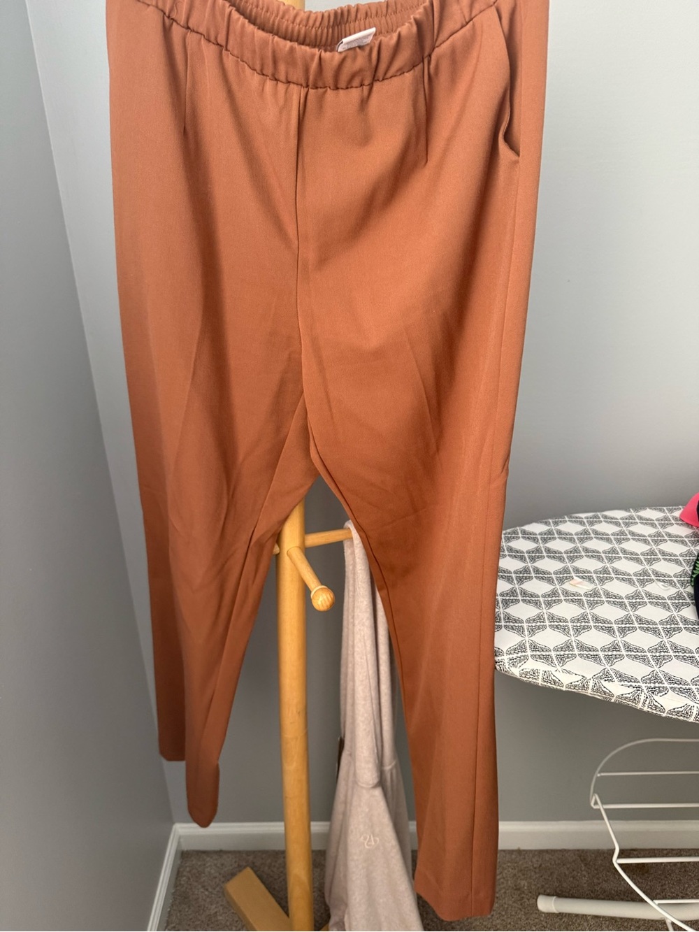 Allison Daley women’s Rusty Brown Elastic-Waist pants